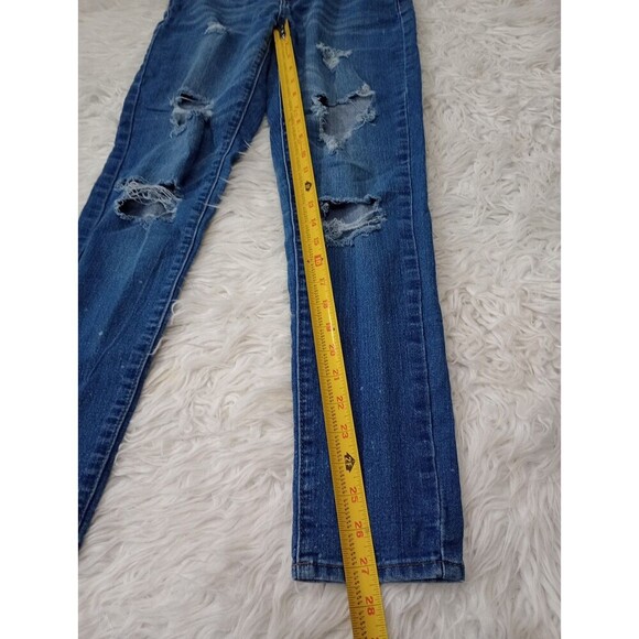 CAFE Denim Premium womens skinny jeans size 3/4 stretch low rise med wash - Picture 6 of 13